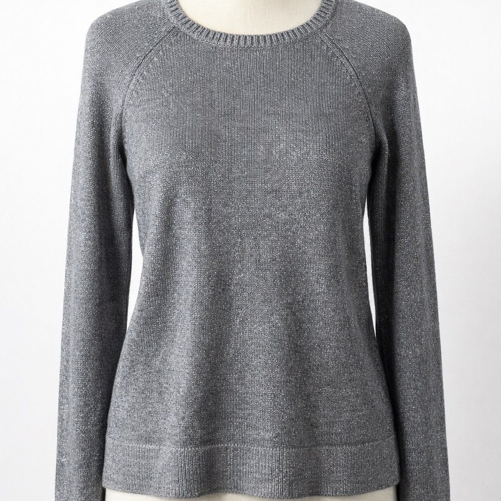 🔥 BUNDLE DEAL GAP Silver Metallic Gray Knit Sweater Women XS Casual Fall Winter